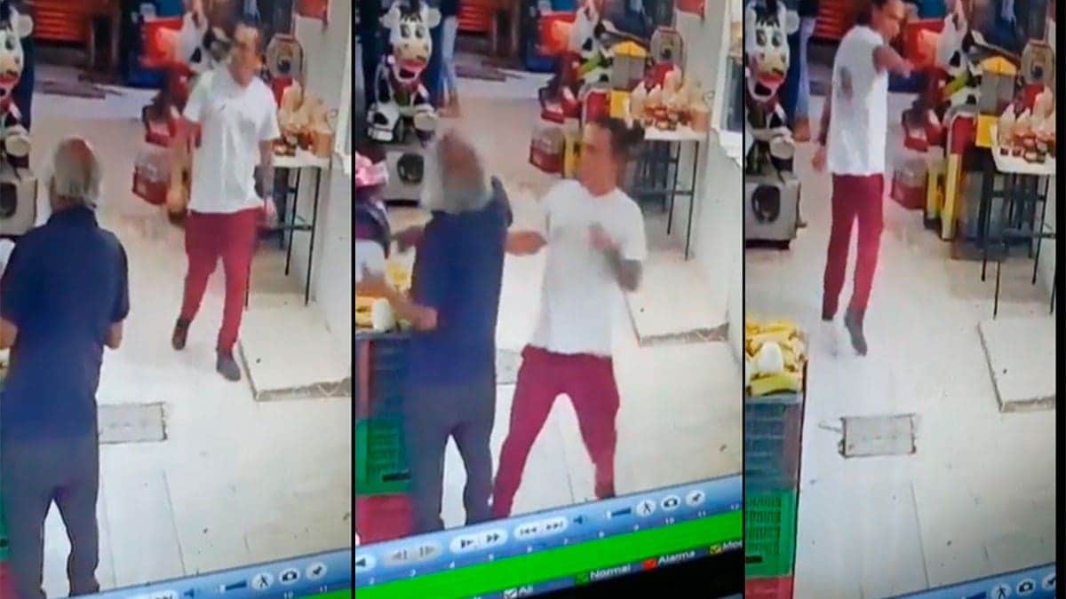 VIDEO: Sujeto golpea a abuelito que acomodaba productos en un mercado de Edomex