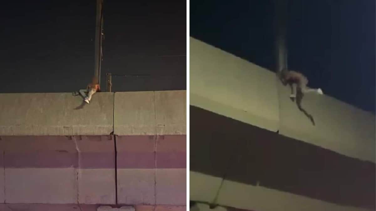 VIDEO: Rescatan a hombre que trató de arrojarse desde un tramo elevado del Metro de Monterrey