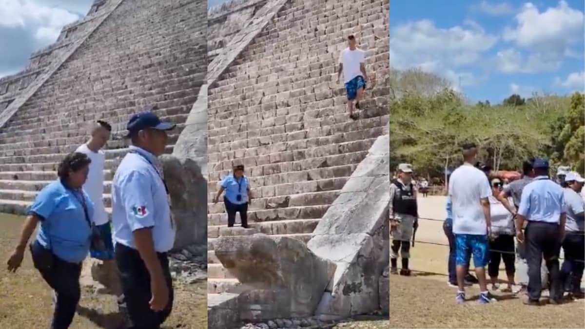 VIDEO: Atacan a turista tras subir la pirámide de Chichén Itzá