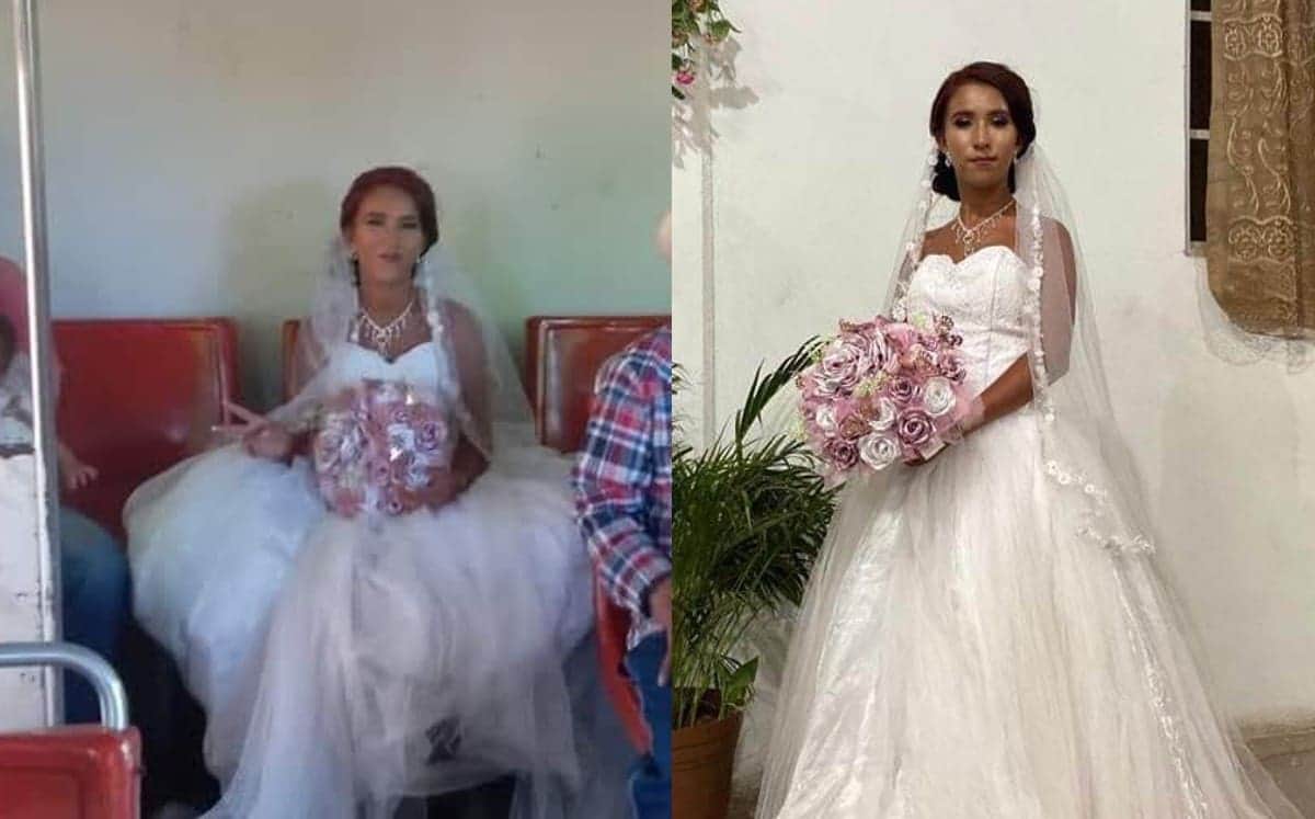 Novia viaja en camión hasta la iglesia para llegar a tiempo a su boda