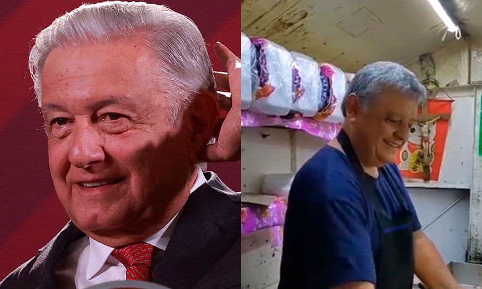 Video: “Tacos El Peje”, taquero potosino aprovecha su parecido con AMLO y se hace viral