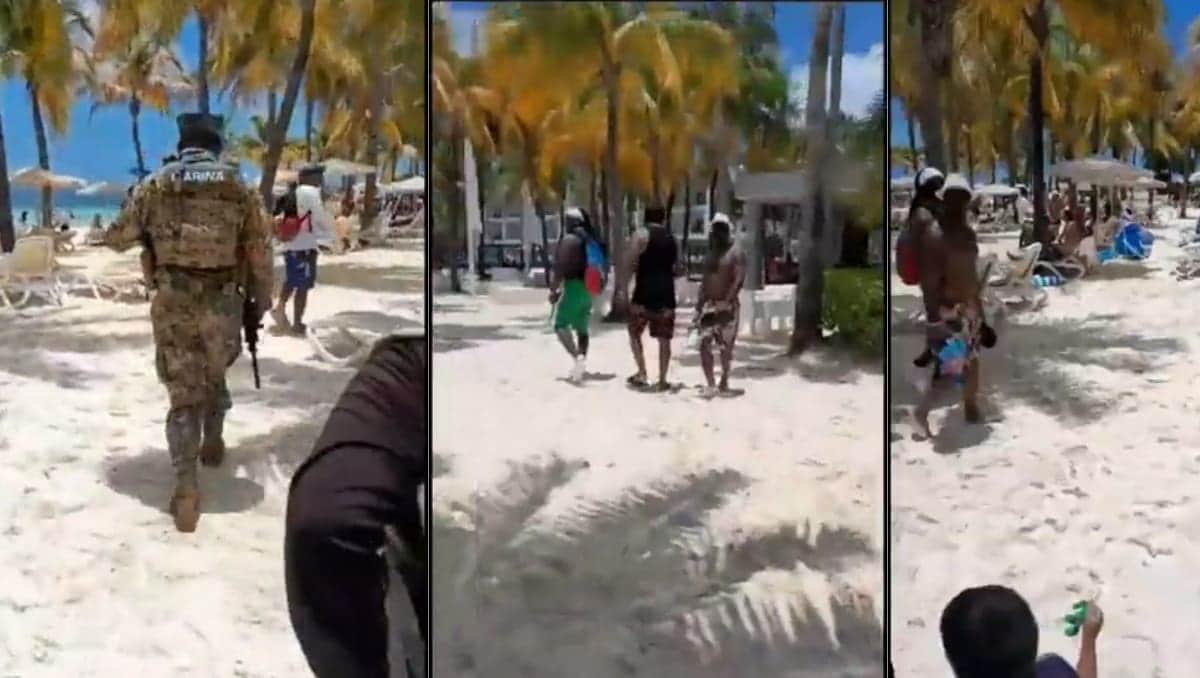 VIDEO: Exponen a policía de Cancún agrediendo a comerciantes ambulantes
