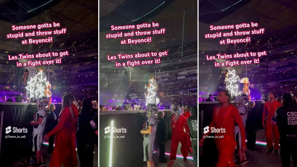 VIDEO: Bailarines de Beyoncé se pelean con fan que trató de arrojarle un objeto a la cantante