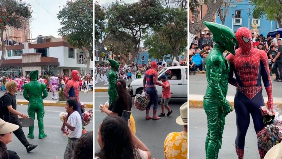 VIDEO: Hombre disfrazado de Spiderman salva a niño de ser atropellado