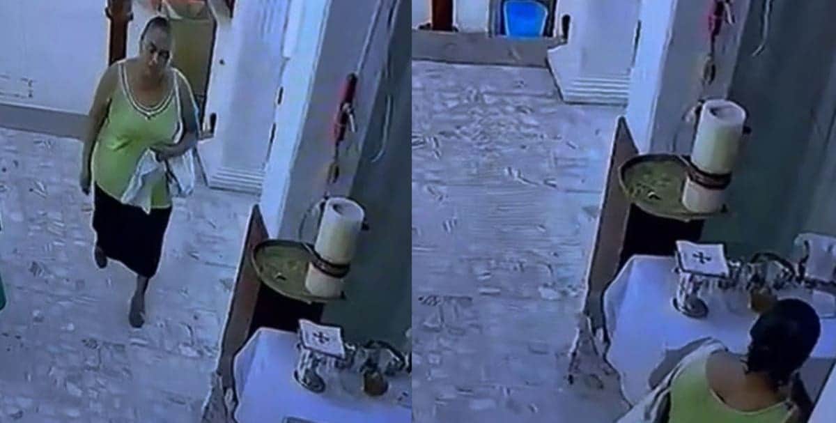 VIDEO: Captan a mujer robando el vino de consagrar en una iglesia de Veracruz