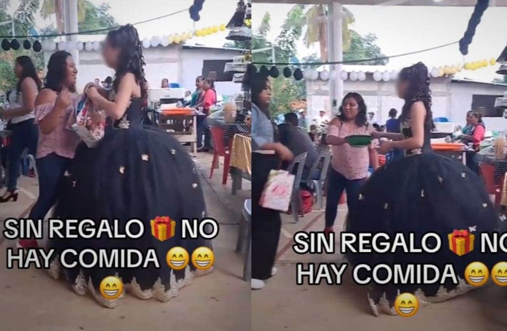 VIDEO: Quinceañera se hace viral por dar comida solo a invitados que llevaron regalo