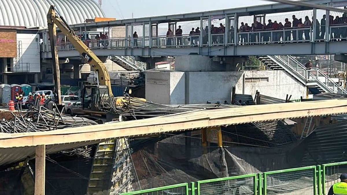 Siete heridos tras desplome en obras del trolebús elevado en Iztapalapa, CDMX