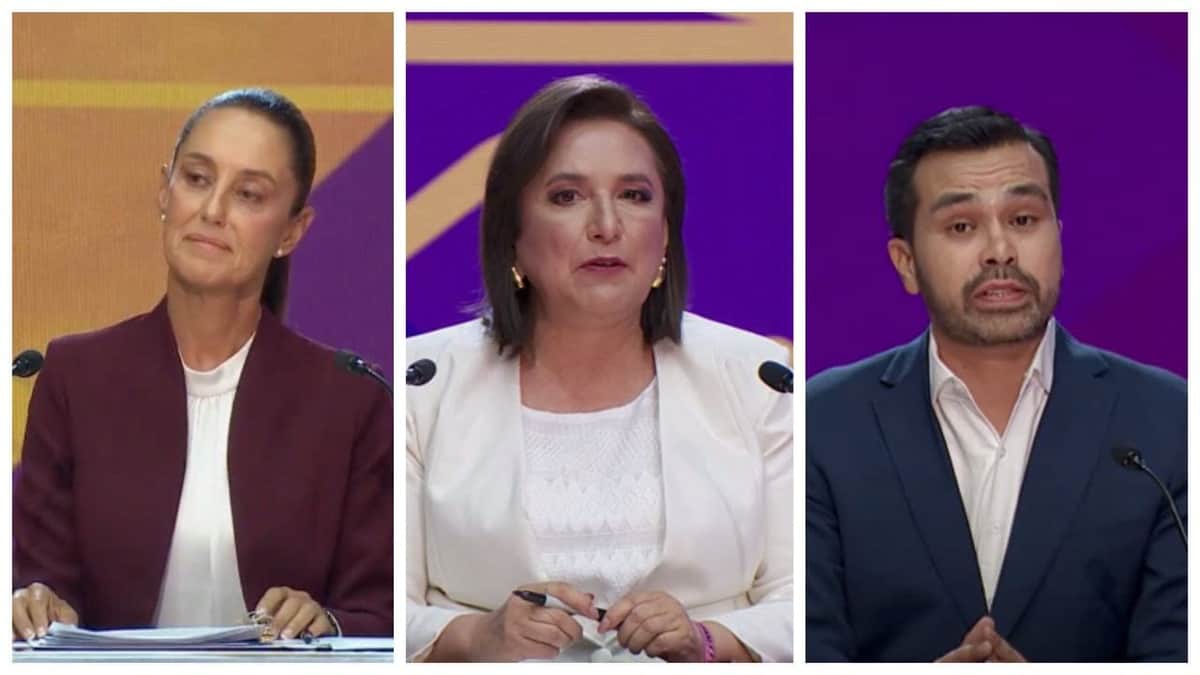 Así fue el primer debate presidencial 2024 entre Sheinbaum, Xóchitl y Máynez en el INE