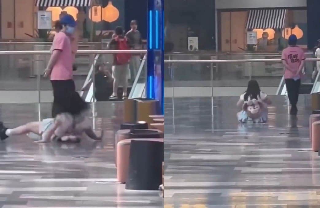 VIDEO: Joven le hace 'berrinche' a su novio en pleno centro comercial y desata críticas en redes