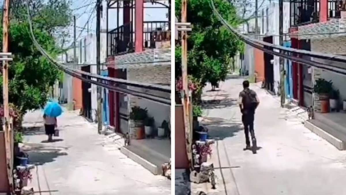 VIDEO: Asaltan a abuelita a plena luz del día y le quitan su bolsa de mandado en NL