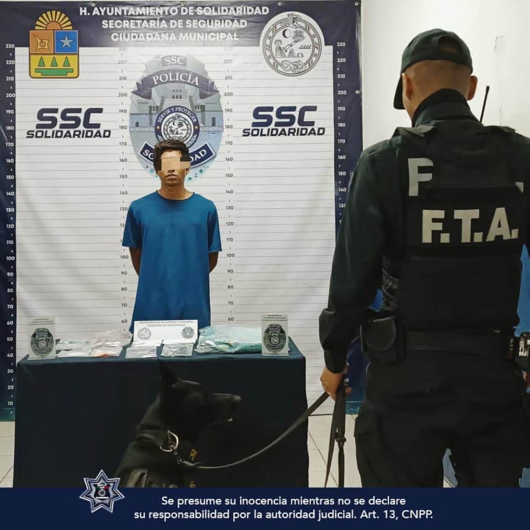 Arresta Policía de Solidaridad a sujeto por presuntos Delitos contra la Salud, en Villas del Sol