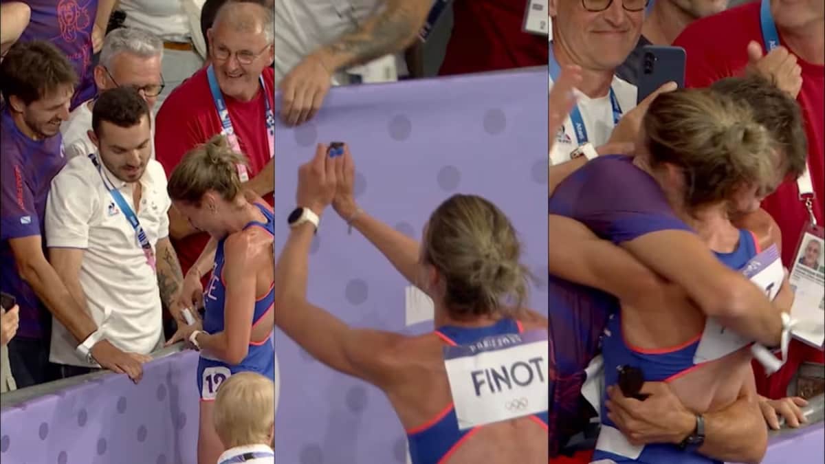 Video: Atleta le pide matrimonio a su novio tras terminar su prueba en París 2024