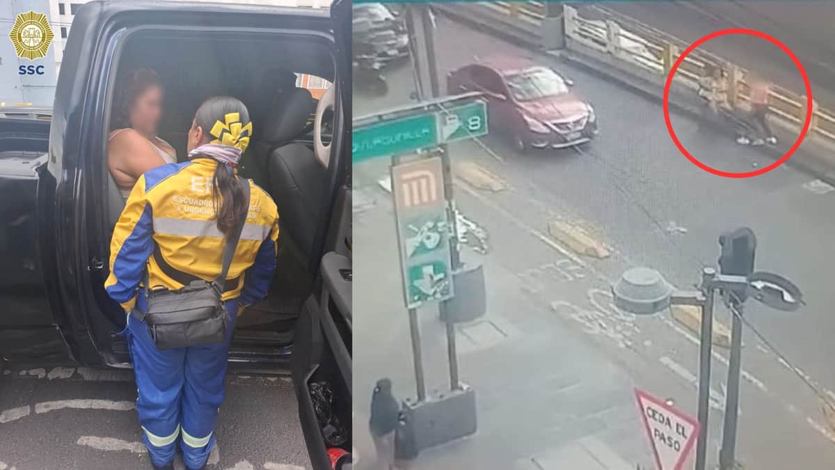 Policías evitan que una mujer se arroje de un puente vehicular en la CDMX