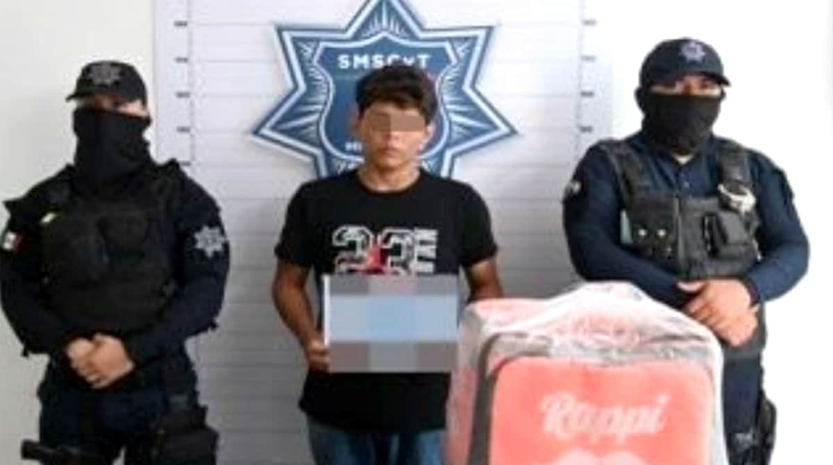 Se hacía pasar por repartidor de Rappi en Cancún para llevar droga a domicilio