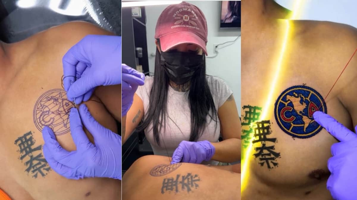 Video: Aficionado al América es criticado por "bordarse" el escudo en el pecho