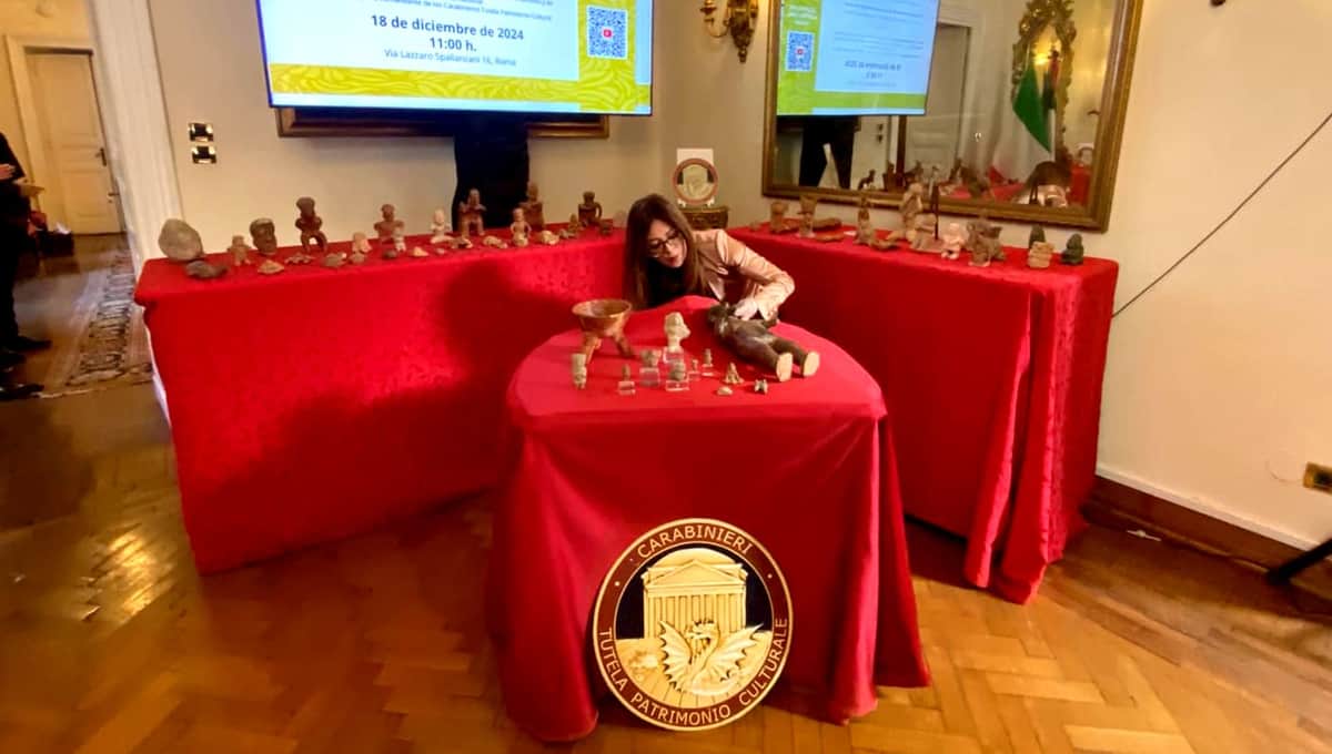 Recupera gobierno de México 101 piezas arqueológicas en Italia; se esperan más