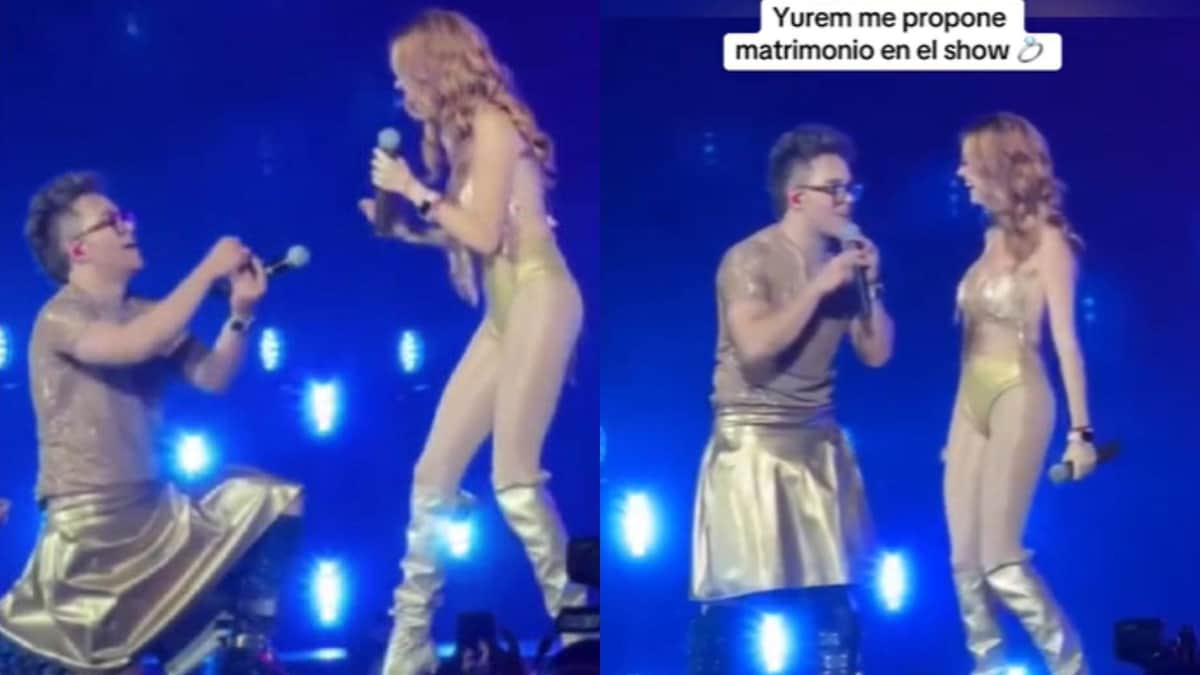 Video: Rechazan al cantante Yurem tras pedirle matrimonio a Taide Rodríguez en pleno concierto