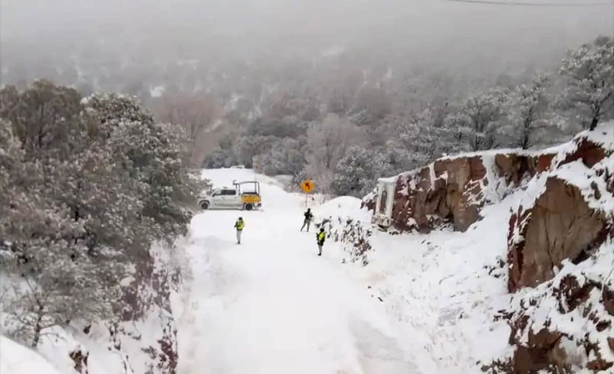 Video: Quedan aisladas comunidades de Chihuahua y Sonora luego que nieve congelara carreteras