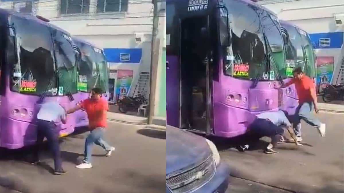Video: Choferes del transporte público protagonizan riña en medio de la avenida en CDMX