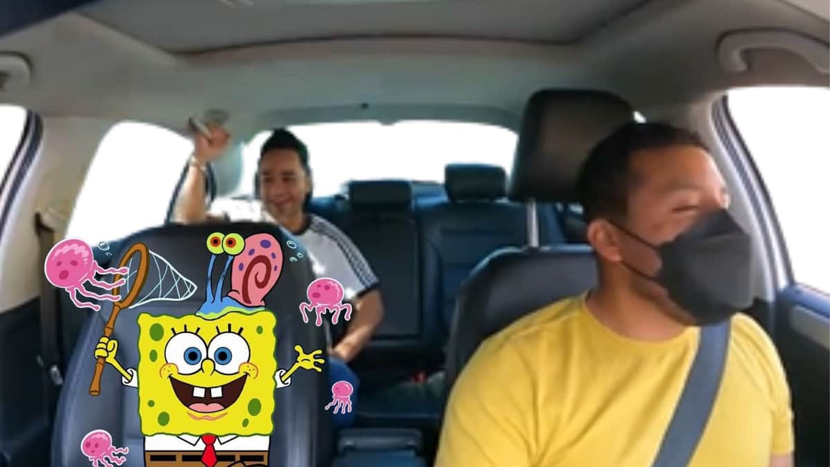 Video: Taxista reta a pasajero a nombrar más personajes de Bob Esponja que él y le regala el viaje