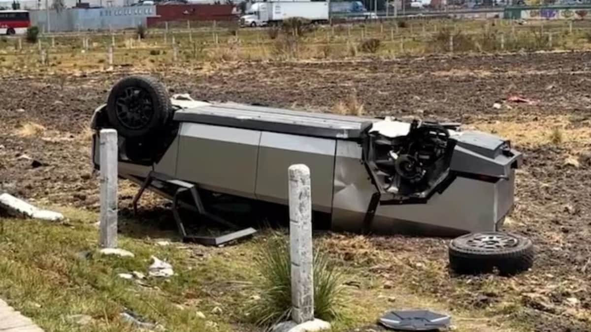 Mujer vuelca su Cybertruck mientras manejaba en carretera de Toluca, Edomex