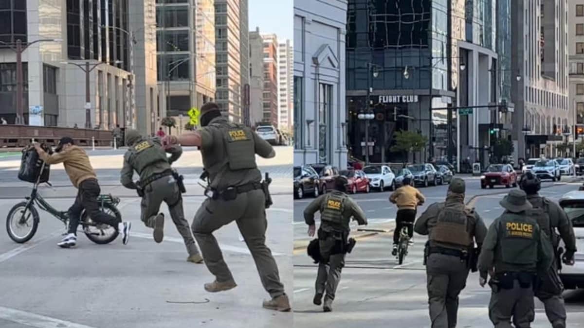 Video: Hombre se burla de los agentes del ICE y escapa en bicicleta en Chicago, Estados Unidos