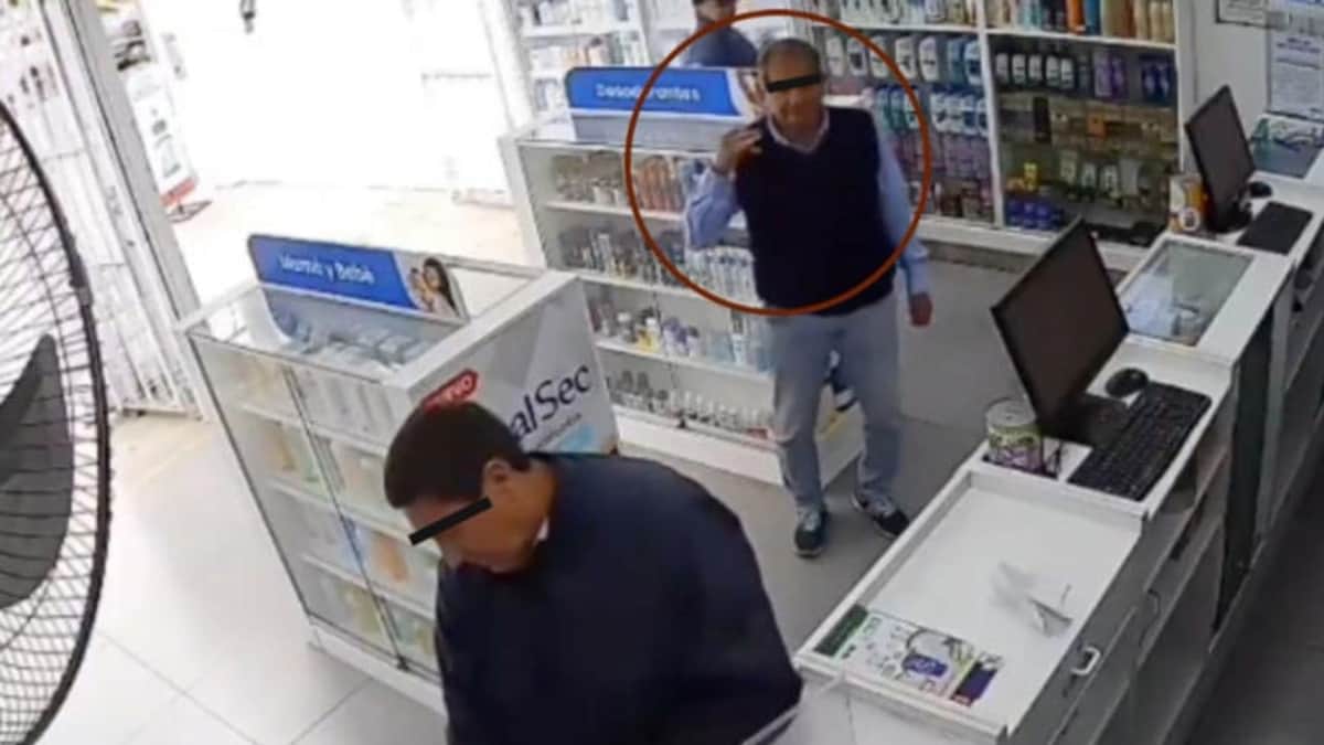 Video: Captan a grupo de adultos mayores robando una farmacia en Perú