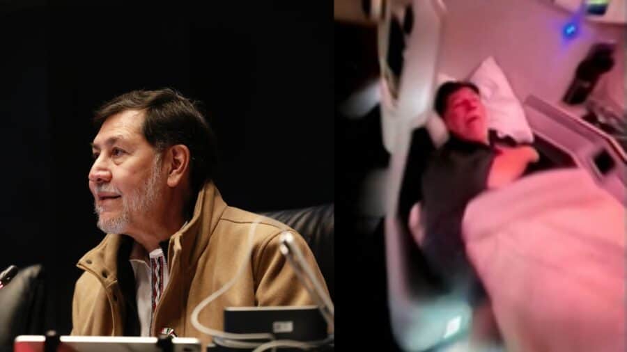 Video: Regresa Fernández Noroña a México en primera clase tras su viaje por Italia