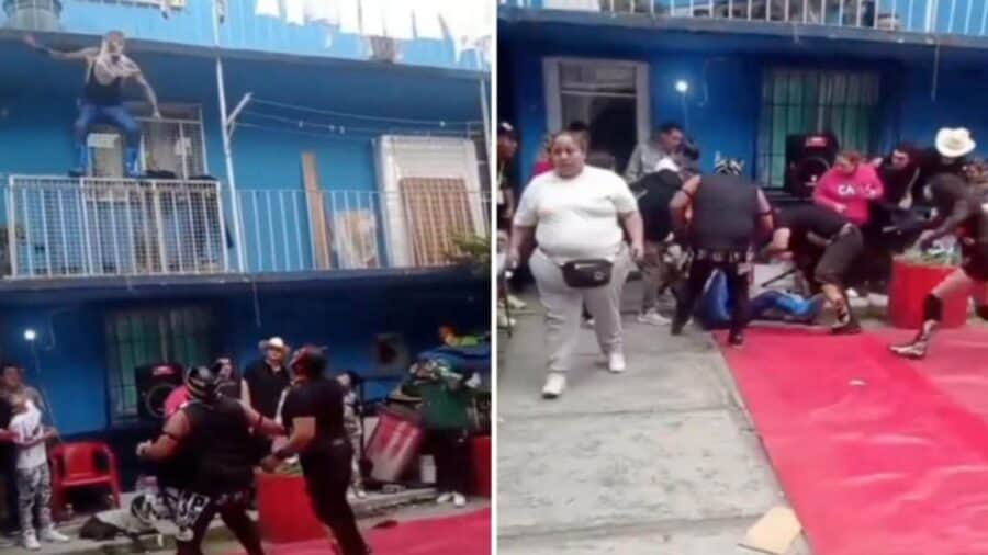 Video: Luchador cae desde el primer piso de una vecindad durante función en CDMX