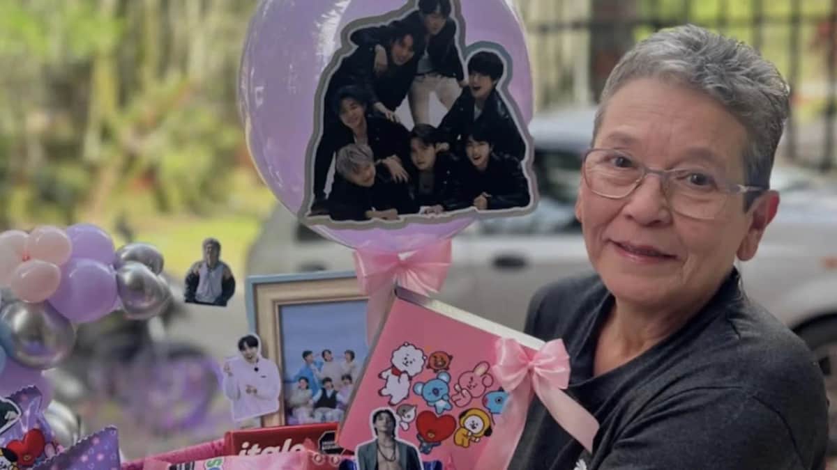 Adulta mayor viaja de Colombia a Corea del Sur para ver a BTS