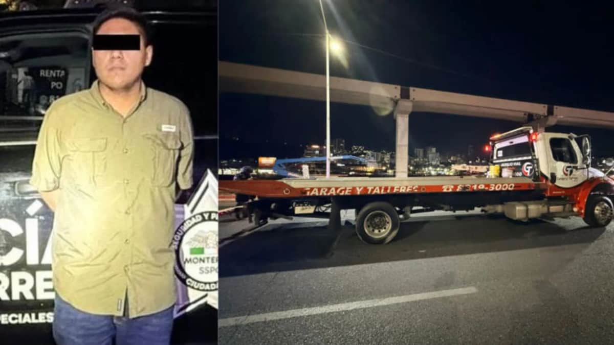 Conductor baja por un refresco y le roban la grúa en Monterrey, Nuevo León