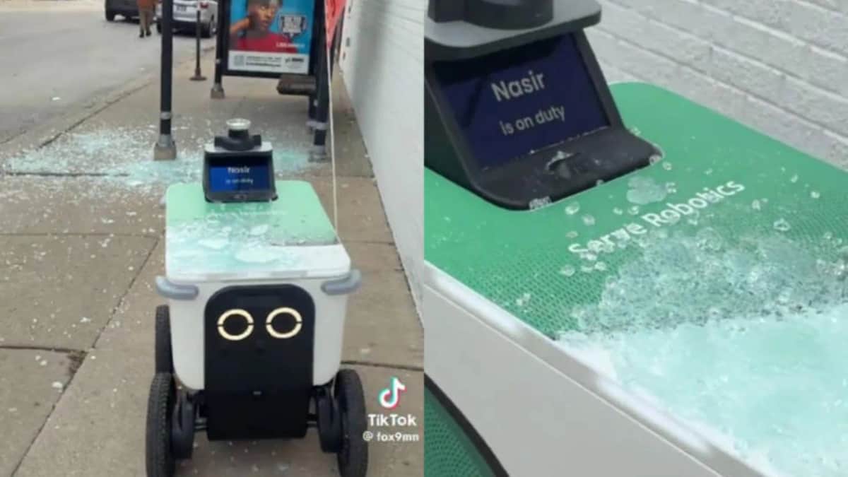 Video: Robots que reparten comida causan daños a paradas de autobús en Estados Unidos