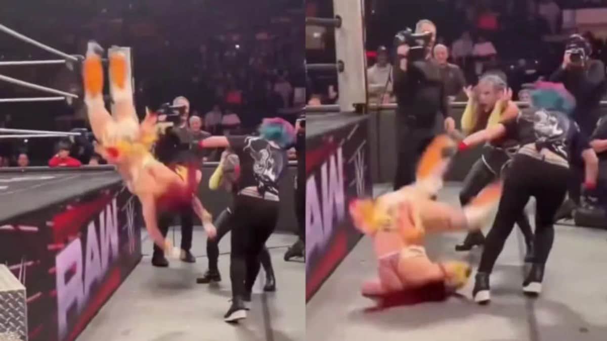 Video: Luchadora de la WWE sufre aparatosa caída tras lanzarse del ring