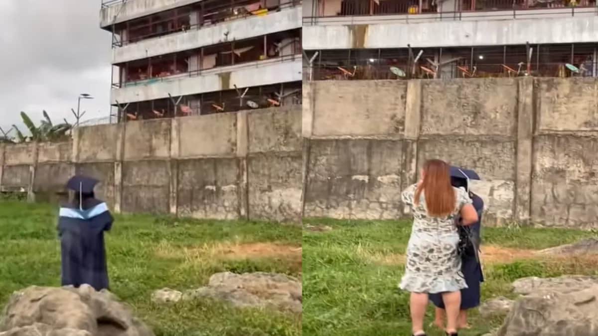 Video: Joven se gradúa y celebra con su padre que está preso en Ecuador