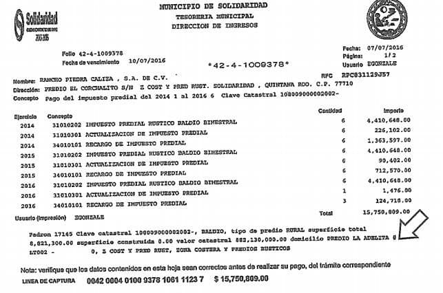 Adeuda Calica 22 millones de pesos por impuesto predial