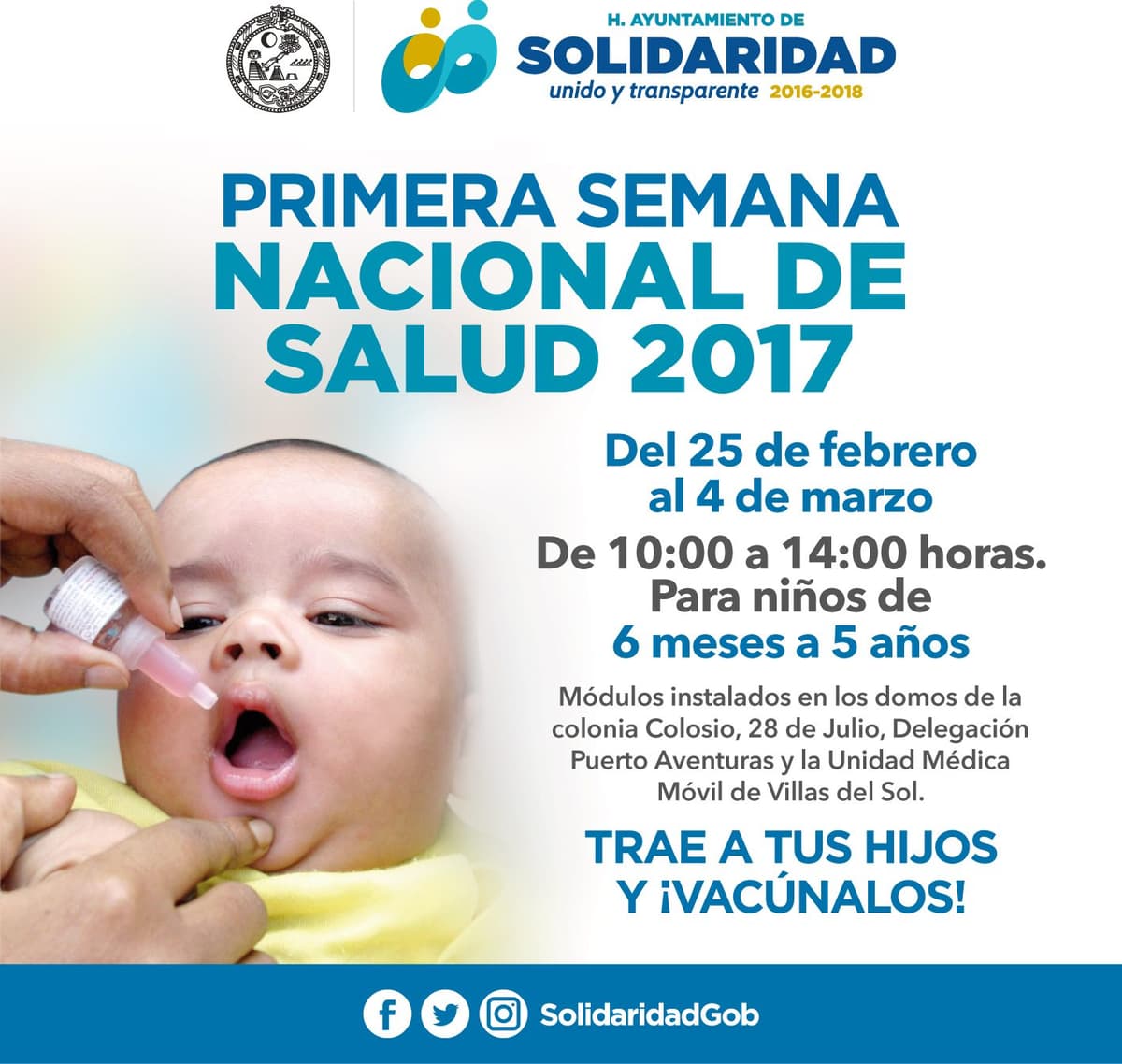 Arranca este sábado la Primera Semana Nacional de Salud en Solidaridad, habrá 4 módulos