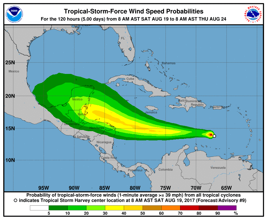 Harvey mantiene rumbo
