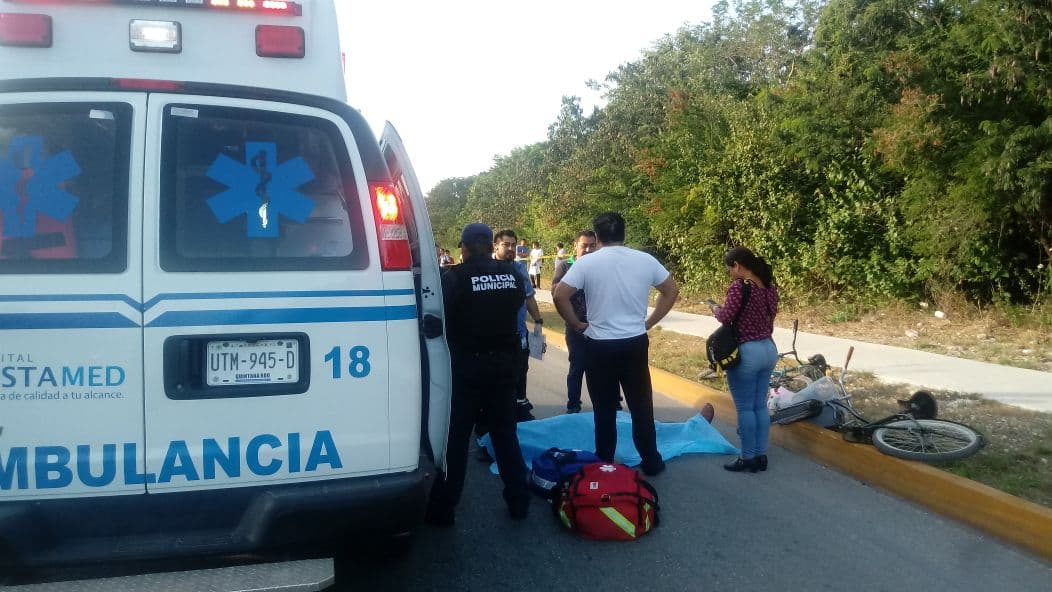 Fallece ciclista en Playa del Carmen