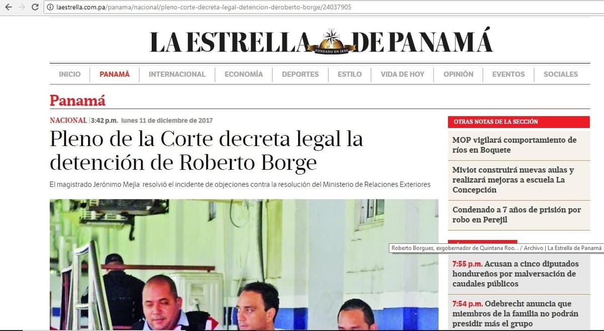 Extradición de Borge, en manos del presidente de Panamá