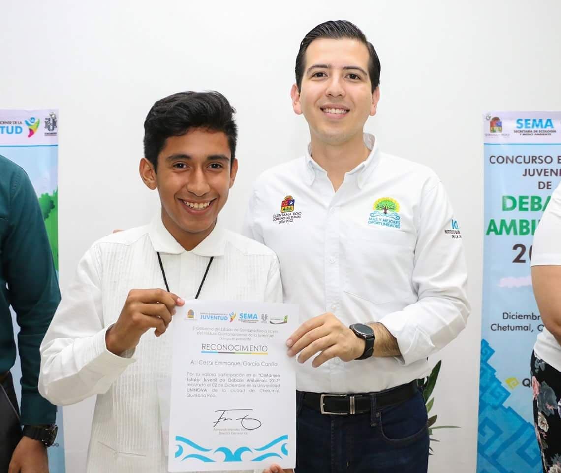 Emmanuel García de Plant for the Planet, destaca en concurso de Debate Ambiental