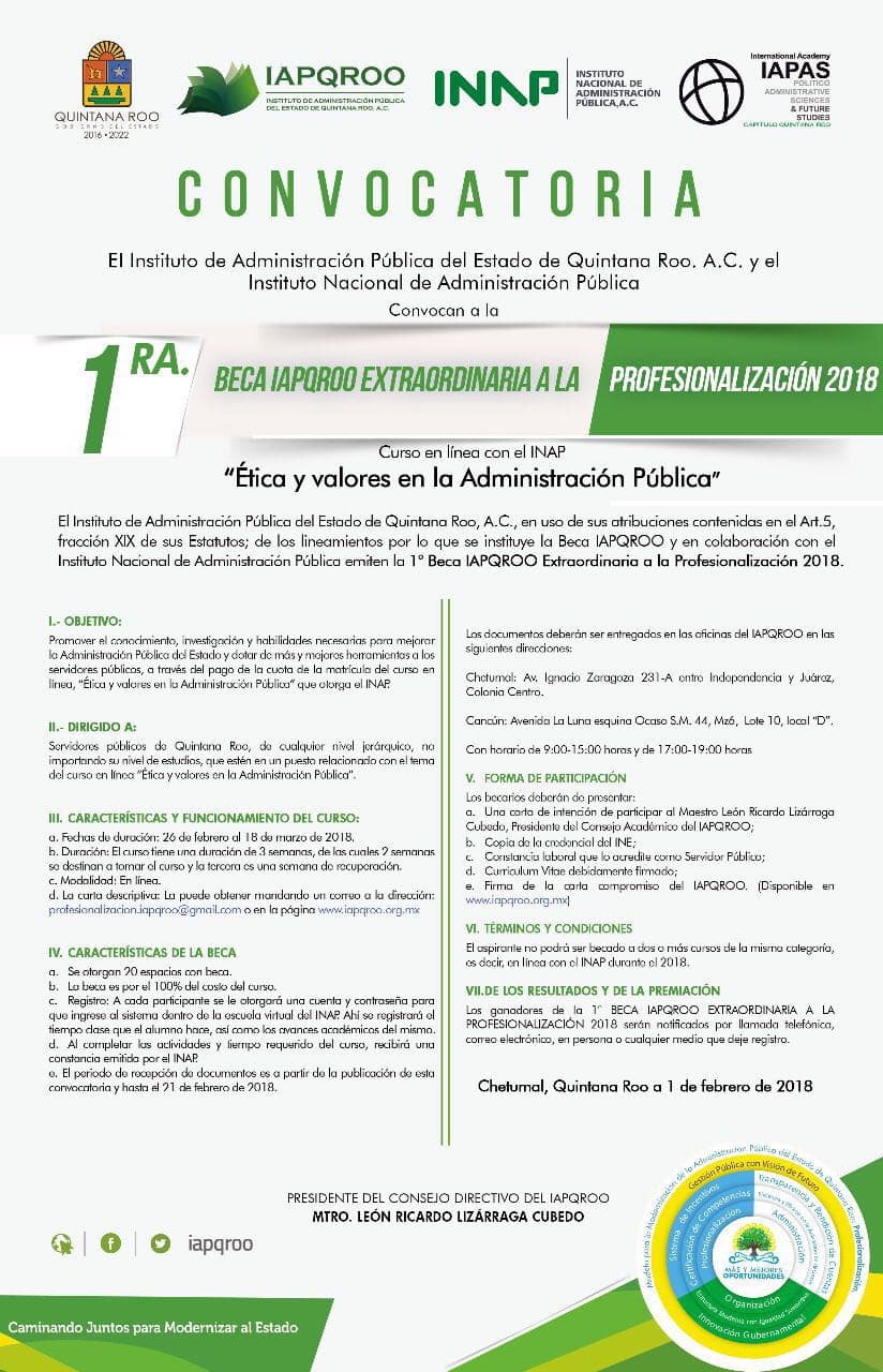 Invitan a becas para profesionalización ética