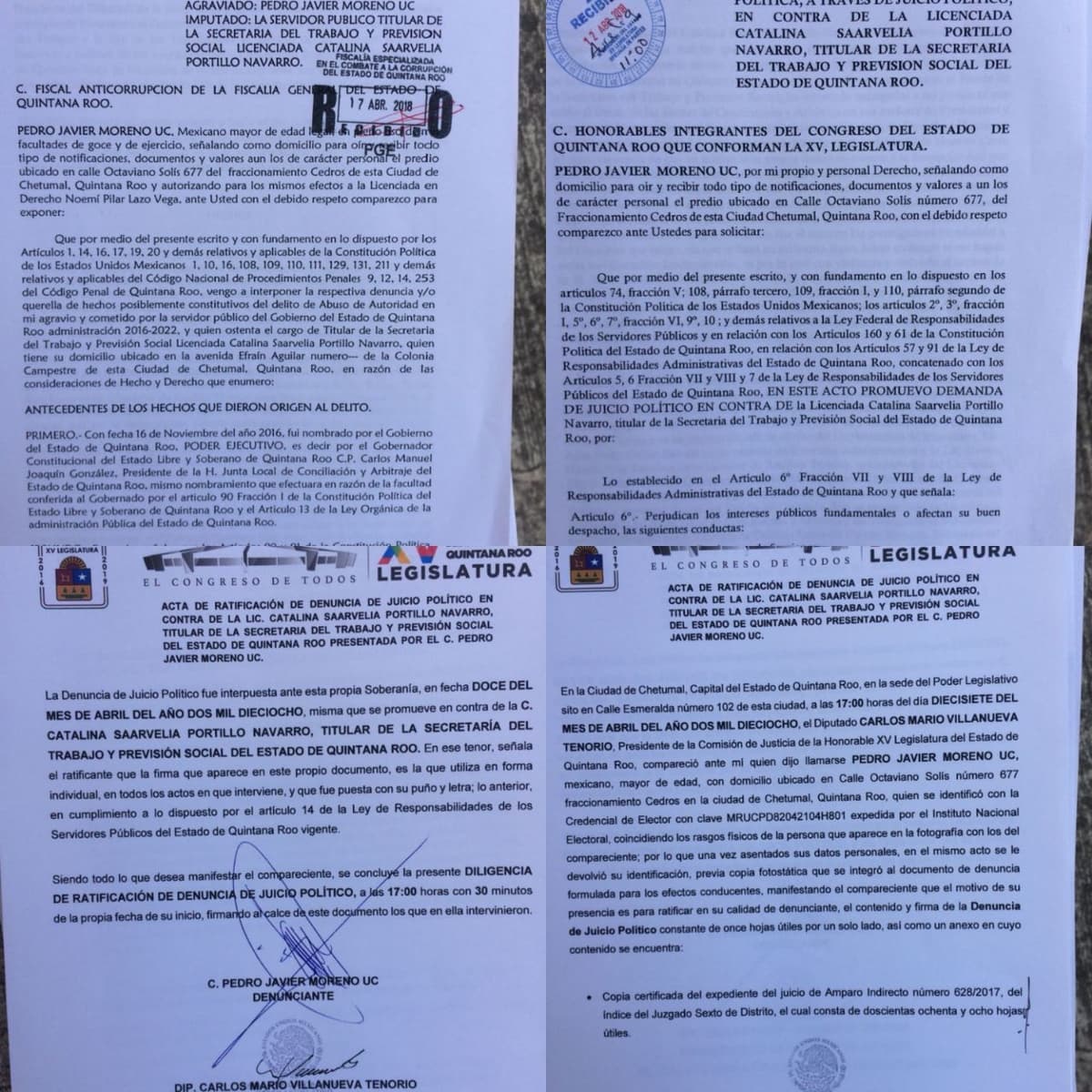 Denuncia exfuncionario a Catalina Portillo en la Fiscalía Anticorrupción