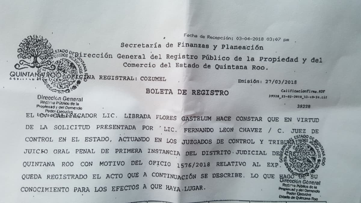 Confirman embargo de 22 predios de madre de Borge