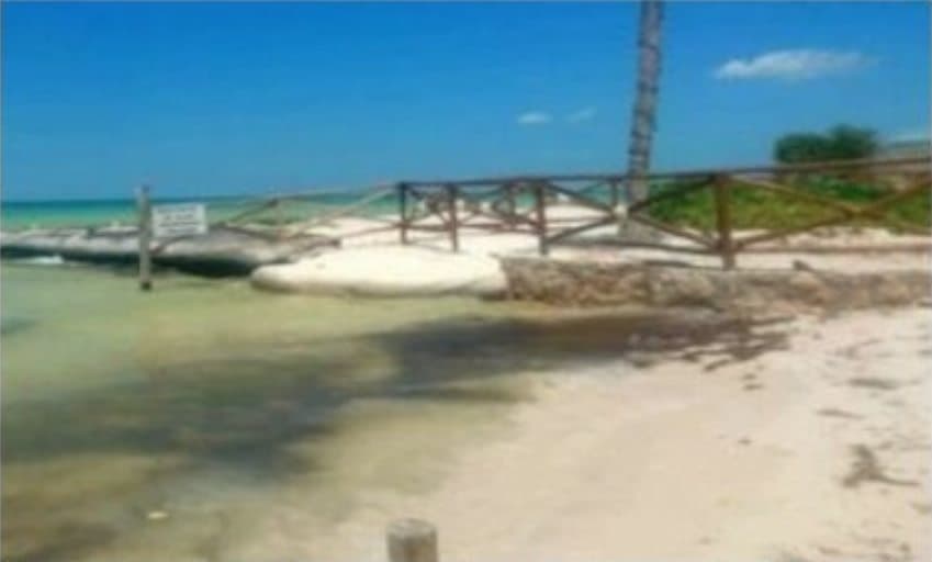 Cierra Denisse de Kalafe paso a la playa en Holbox