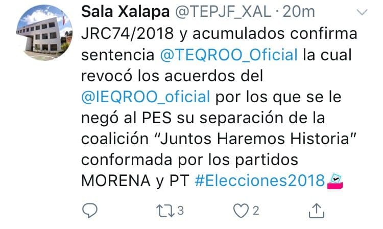 Ieqroo y Morena quedaron exhibidos con fallo federal: PES