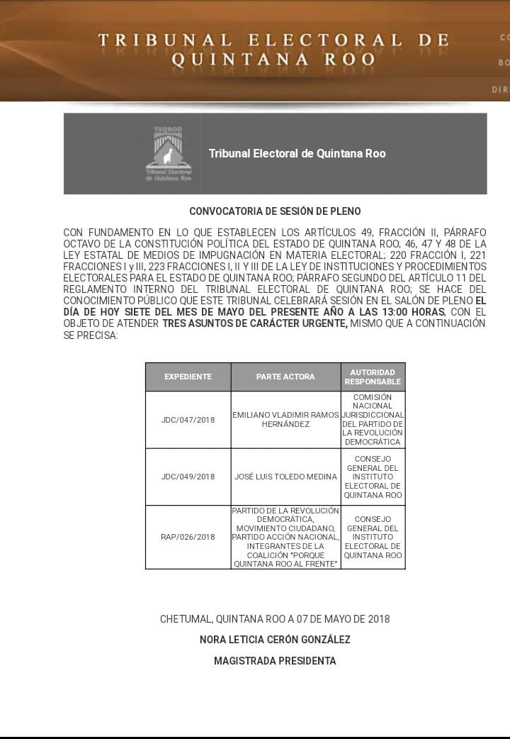 Ignora Teqroo evidencias para “tumbar” registro de Machuca