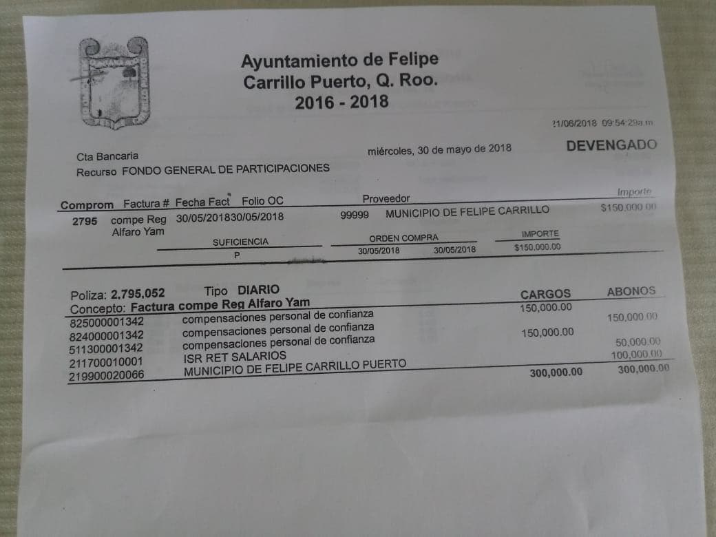Paga Paoly Perera compensaciones de 300 mil pesos a dos funcionarios