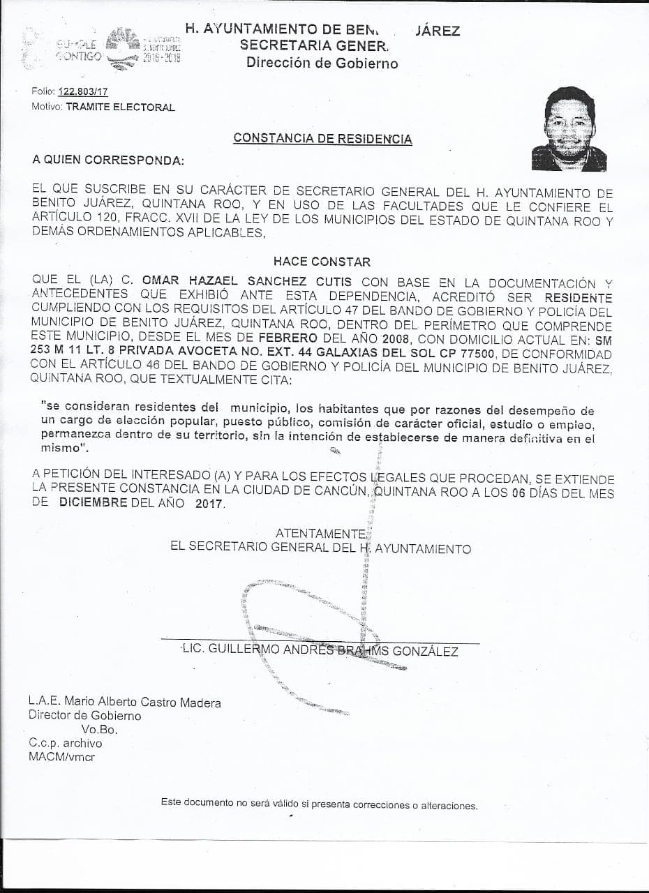 Impugnación doble contra Omar Sánchez Cutis