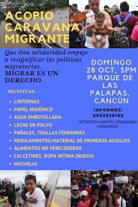 Invitan a donar para apoyar a la Caravana Migrante