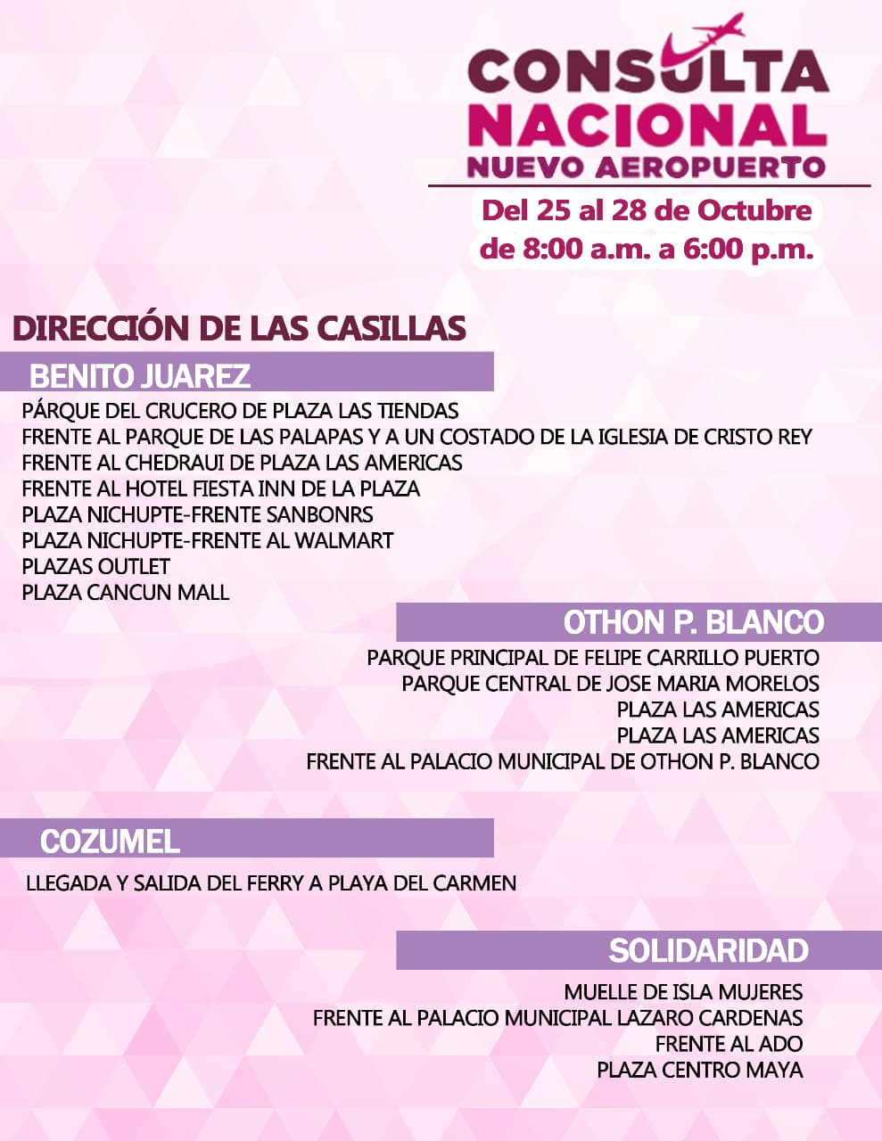 Conoce el calendario para la consulta sobre el nuevo aeropuerto de México